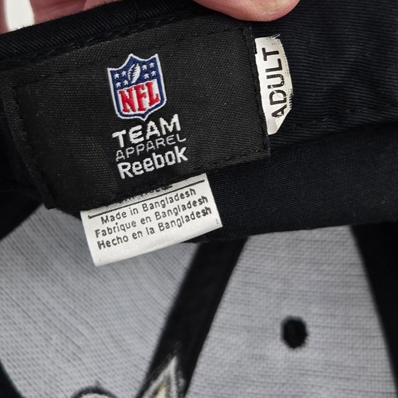 VTG Y2K Reebok New Orleans Saints Hat Cap Adjustable Black Gold Fleur De Lis NFL - Picture 2 of 10